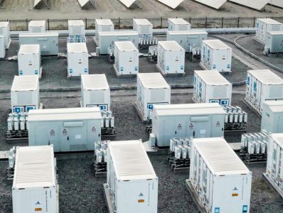 Battery energy storage system with inverters, racks and power integration