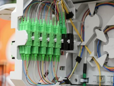 Fiber optic installation with micro-trenching, blowing and splicing