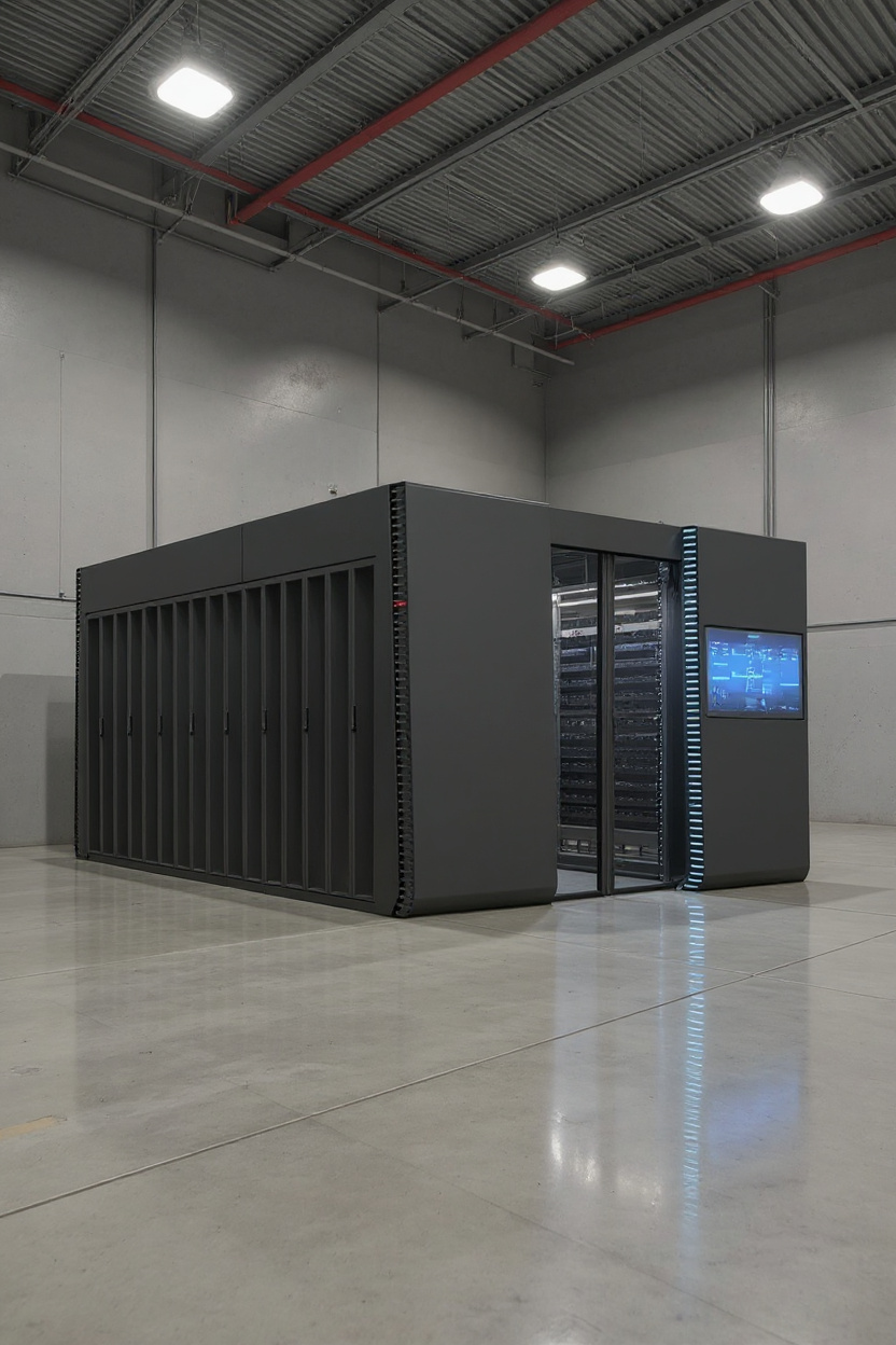 Modular and prefabricated data center with integrated power, cooling and security systems