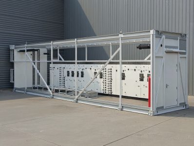 Modular PowerPod system integrating UPS, batteries, ATS and distribution panels