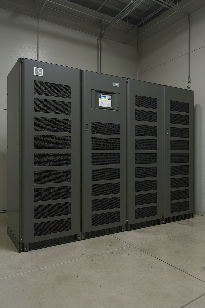 UPS and power backup systems with generators, battery banks and redundancy architecture