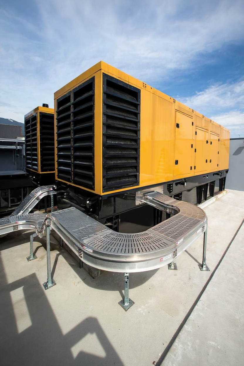 Generator and ATS system integrated with UPS and power distribution networks